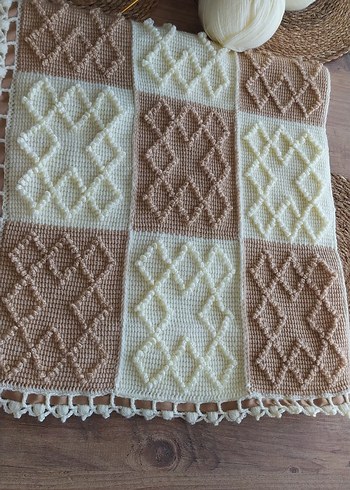 Beyaz Örgü Çocuk Battaniyesi - Görsel 2