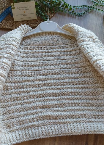 bebek Bej Örgü Hırka - Görsel 5