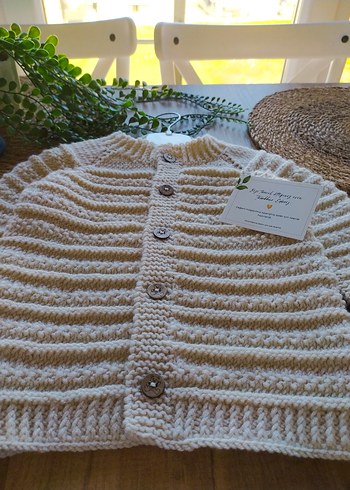 bebek Bej Örgü Hırka - Görsel 3