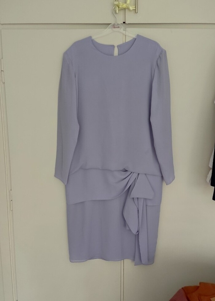 Leylak rengi elbise - Görsel 3