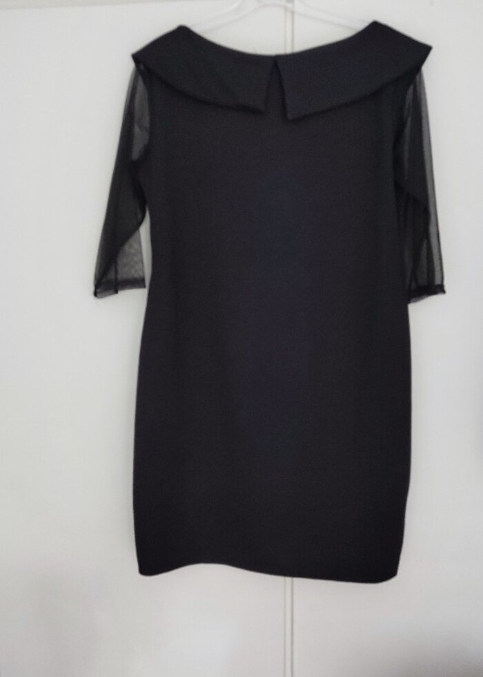 Siyah mini elbise - Görsel 4