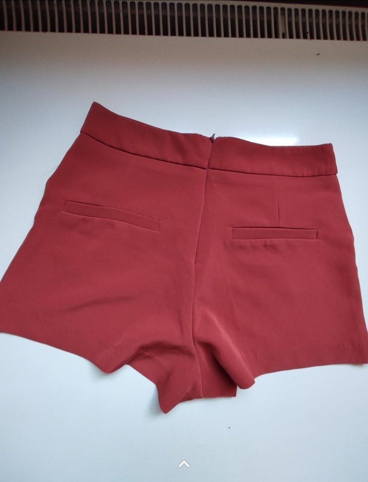 Kırmızı Drapeli mini şort - Görsel 3