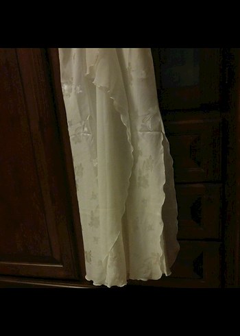 Uzun Beyaz Bohem Kadın Gecelik Sabahlık - Görsel 6