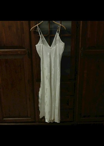 Uzun Beyaz Bohem Kadın Gecelik Sabahlık - Görsel 5