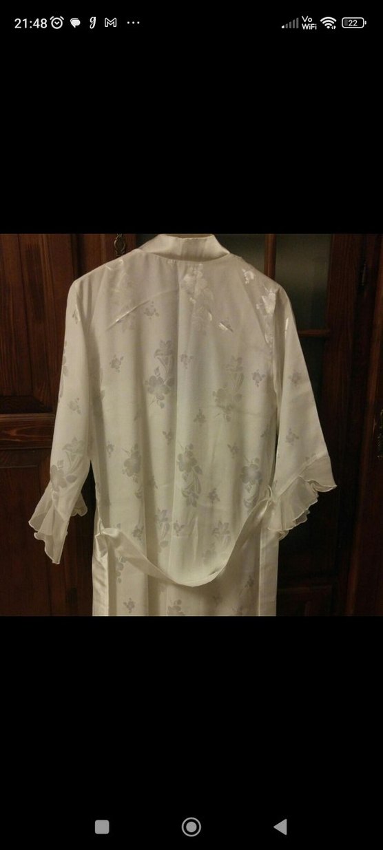 Uzun Beyaz Bohem Kadın Gecelik Sabahlık - Görsel 2