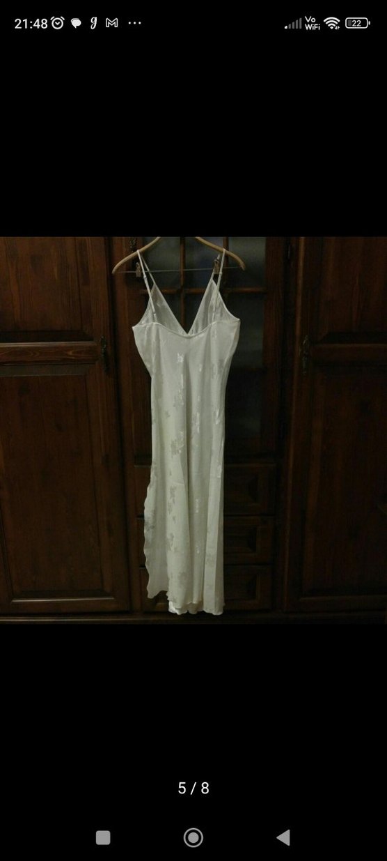 Uzun Beyaz Bohem Kadın Gecelik Sabahlık - Görsel 5