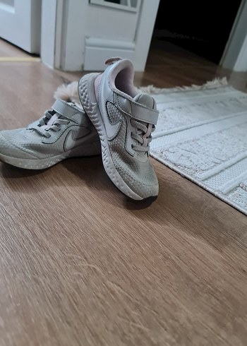 Nike Gri Kız Çocuk Spor Ayakkabı Velcro Bantlı