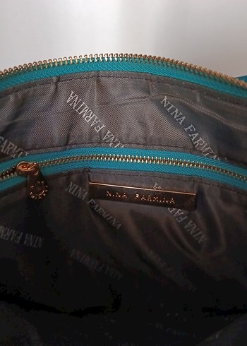 Mavi Deri Kadın Çanta - Parisian Tarz - Görsel 5