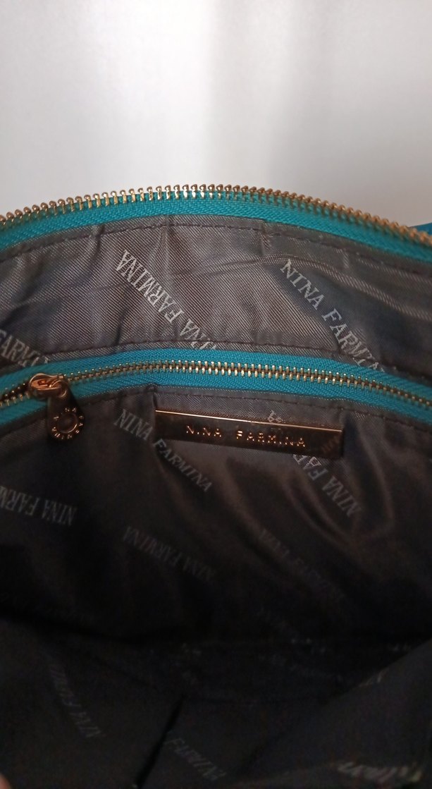 Mavi Deri Kadın Çanta - Parisian Tarz - Görsel 5