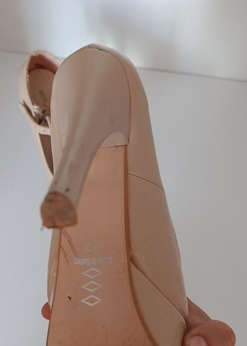 Bej Tokalı Stiletto Kadın Ayakkabı - Görsel 5