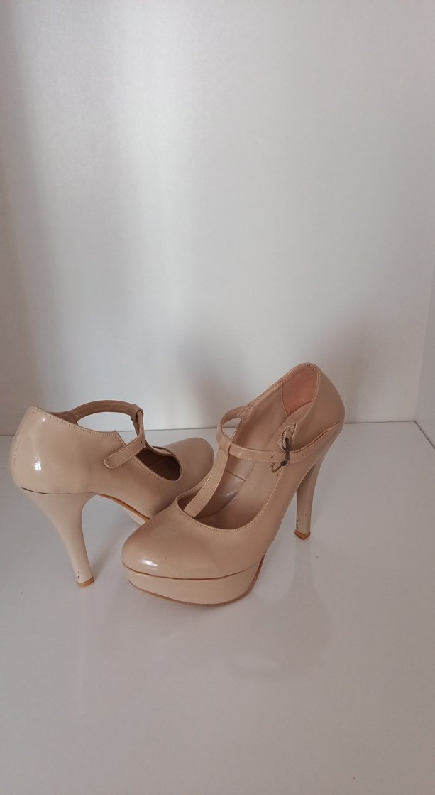 Bej Tokalı Stiletto Kadın Ayakkabı - Görsel 2