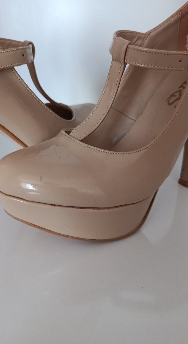 Bej Tokalı Stiletto Kadın Ayakkabı - Görsel 3