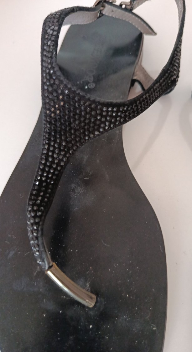 Siyah Yılan Desenli Tokalı Stiletto Topuklu Sandalet - Görsel 3