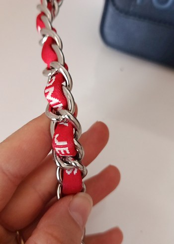 Tommy Jeans Zincir Detaylı Lacivert Deri Çanta - Görsel 2