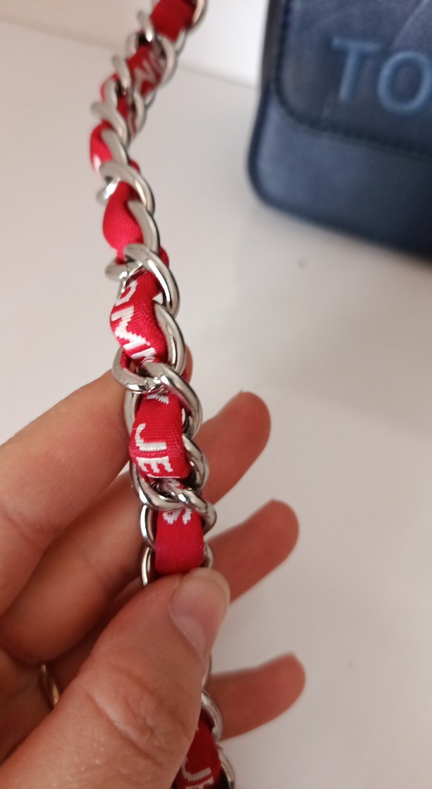 Tommy Jeans Zincir Detaylı Lacivert Deri Çanta - Görsel 2