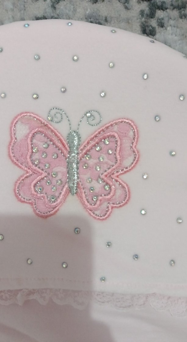 Pembe Nakışlı Bebek Battaniyesi tulum gibi - Görsel 4