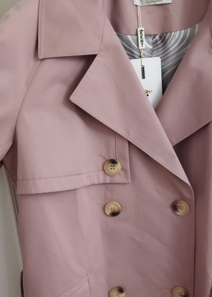 Pembe trenckot - Görsel 4