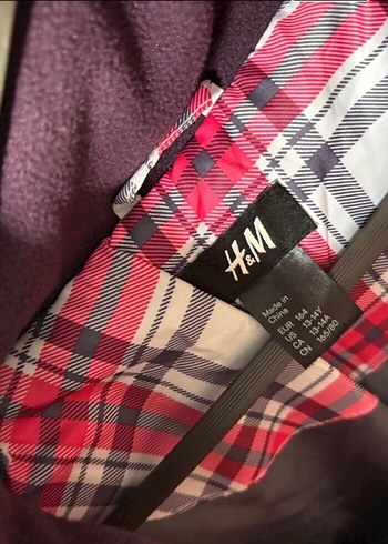 H&M Pembe Kareli Kadın Kışlık Mont