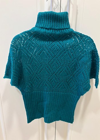 Turkuaz Bohem Kısa Kollu Balıkçı Yaka Kazak - Görsel 2