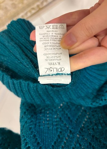 Turkuaz Bohem Kısa Kollu Balıkçı Yaka Kazak - Görsel 4