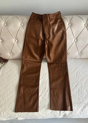 Kadın Deri taba Pantolon - Görsel 2