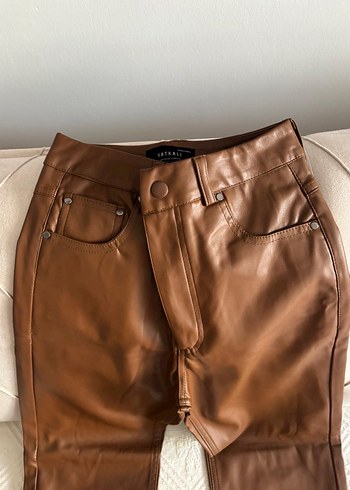 Kadın Deri taba Pantolon - Görsel 4