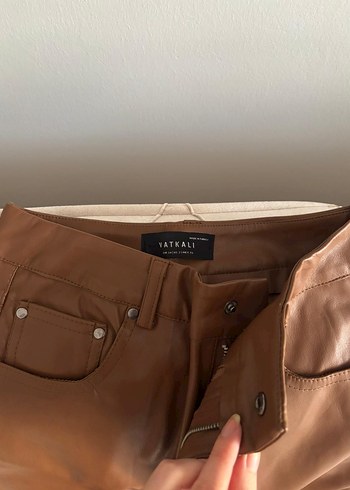 Kadın Deri taba Pantolon - Görsel 5