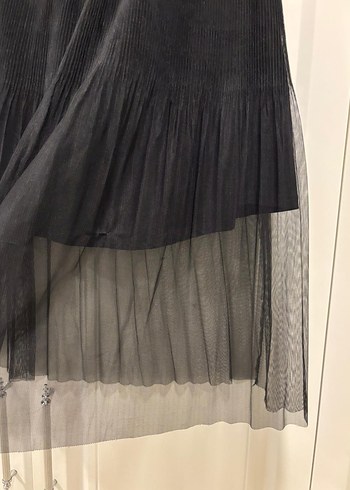 Siyah Uzun Volanlı Gotik Etek - Görsel 4