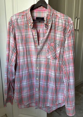 Erkek Sarı pembe Kareli Uzun Kollu Gömlek - Görsel 2