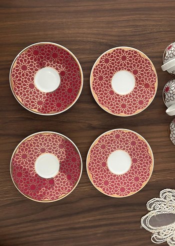Bordo Desenli 6'lı Fincan Takımı - Görsel 5