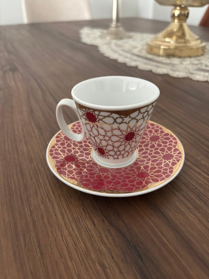 Bordo Desenli 6'lı Fincan Takımı - Görsel 4