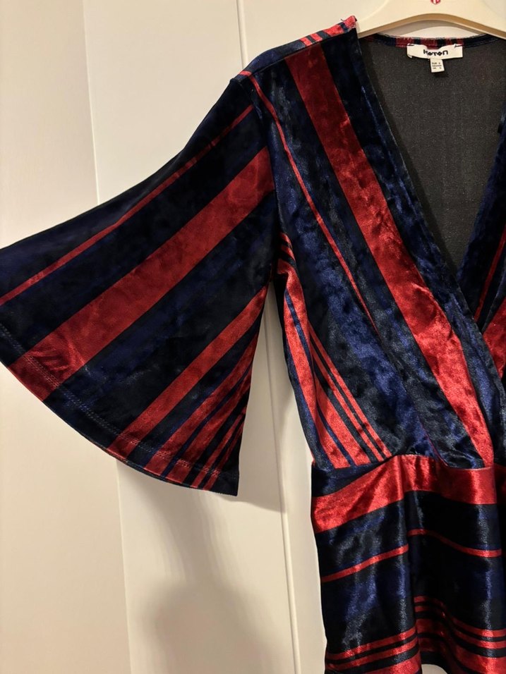 Bordo Kadın Kemerli V Yaka Bluz - Görsel 4