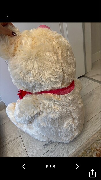 Diğer Büyük Peluş Ayı 56 cm Kalpli Tokalı