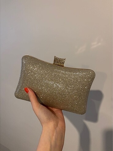 Abiye simli clutch çanta el portföy