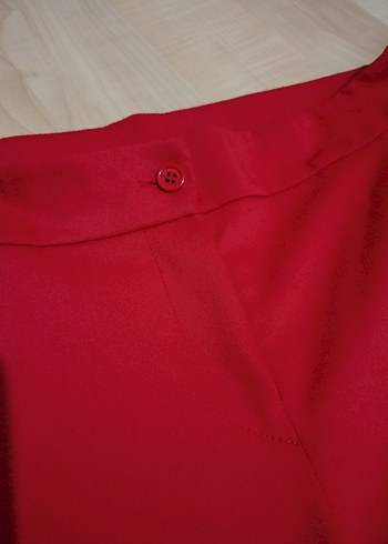 Defacto Kemer Detaylı Kırmızı Midi Kadın Pantolon