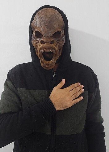 m Beden kahverengi Renk Halloween Black Panther M'Baku Maskesi