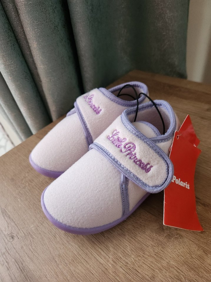 Kız Çocuk Mor Polar Sıcak Ev Terliği - Görsel 5