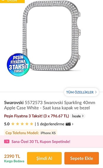  Beden Renk Swarovski Apple Watch Case