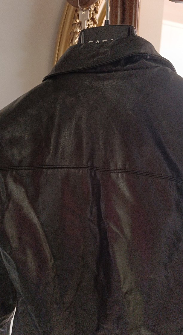 Siyah Deri Biker Ceket - Görsel 4