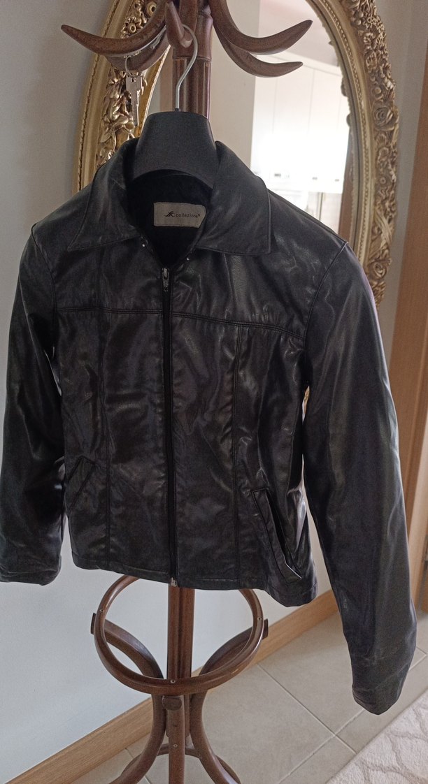 Siyah Deri Biker Ceket - Görsel 5