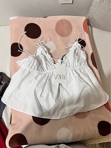 Zara Zara bağcıklı poplin top