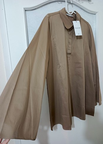xl Beden camel Renk Bej Kadın Uzun Kollu Gömlek