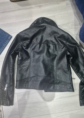 Kadın Siyah Deri ceket - Görsel 3