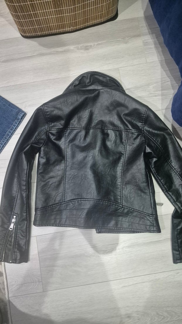 Kadın Siyah Deri ceket - Görsel 3