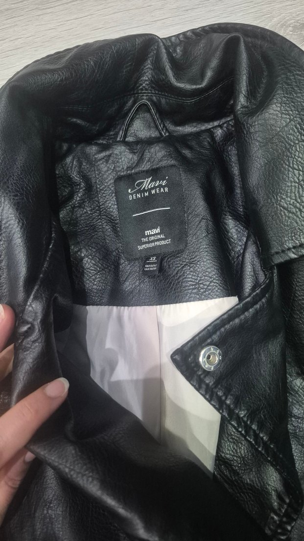 Kadın Siyah Deri ceket - Görsel 2