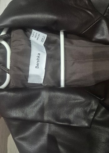 Düğmeli Kahverengi Deri Kadın Ceket - Görsel 2