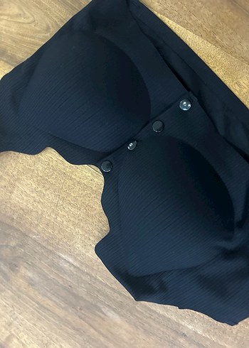 Siyah Kısa Goth Spor Sütyeni - Görsel 6