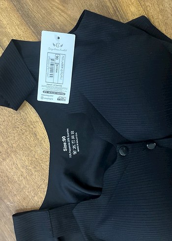 Siyah Kısa Goth Spor Sütyeni - Görsel 2