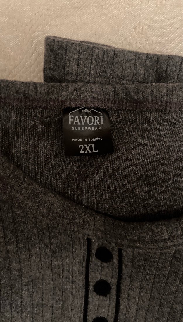 Gri Pamuklu Erkek  alt üst gecelik takımı Xxl - Görsel 3
