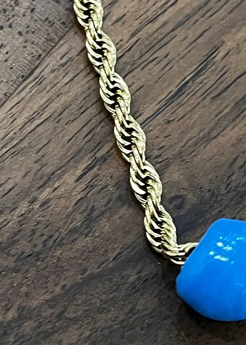 Burgu Zincir, el yapımı  vintage cam boncuk - Görsel 6